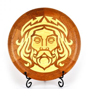 Малая тарелка со вставкой Зевс. Махагон/кото